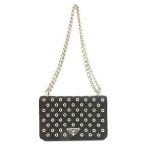 PRADA Black Leather Shoulder Bag